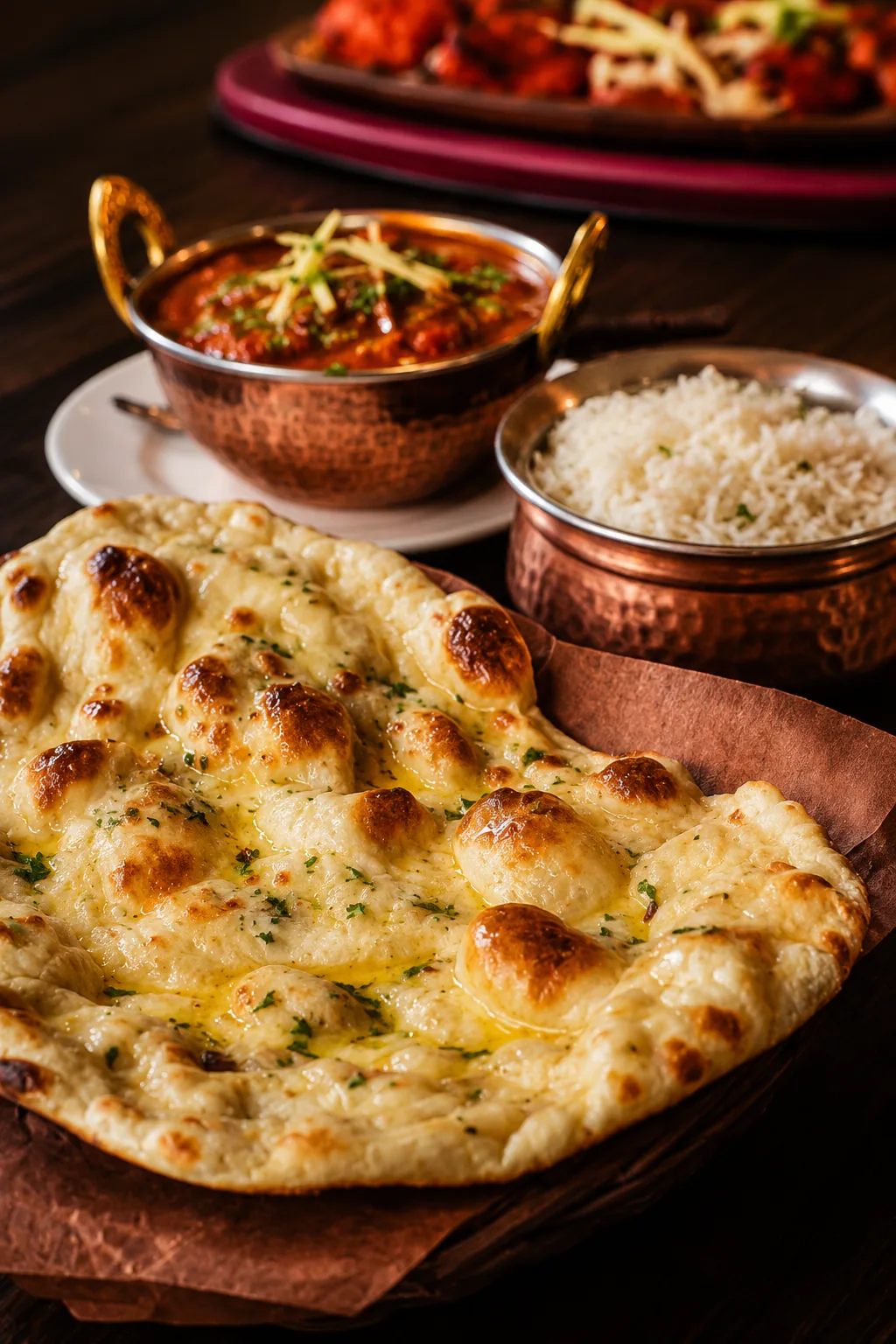 Fresh baked naan at Kaavya Cuisine